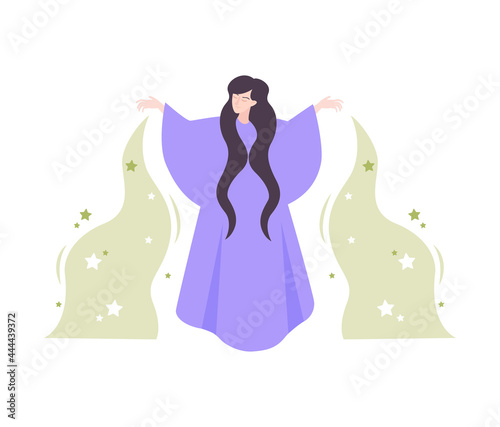 Flat Sorceress Illustration