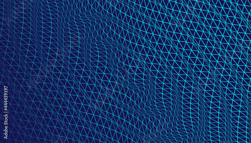 Abstract background with waves. 3D surface.