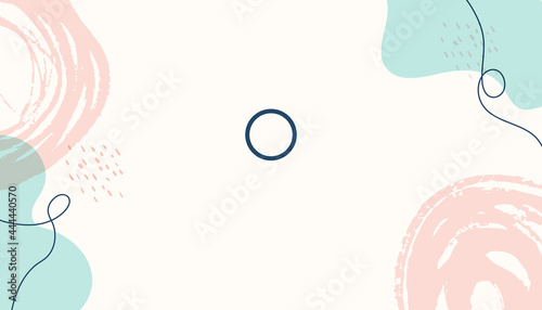 minimal background in pink flowers and tropical summer leaf