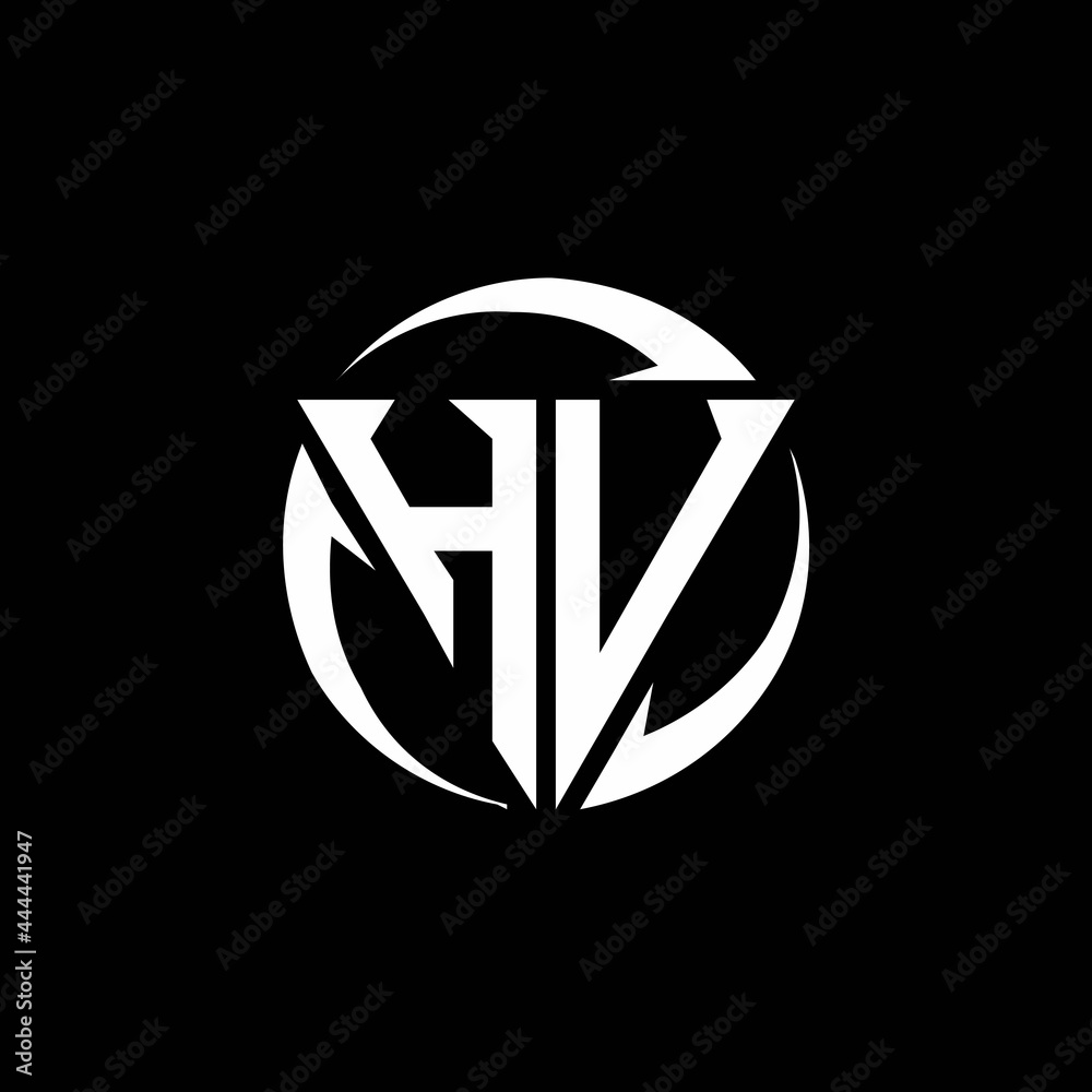 HV logo monogram design template