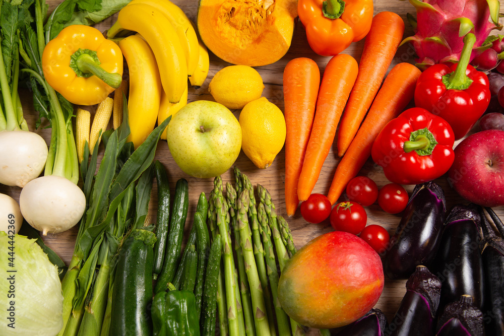 7色の野菜　色ごとの栄養素や健康のイメージ