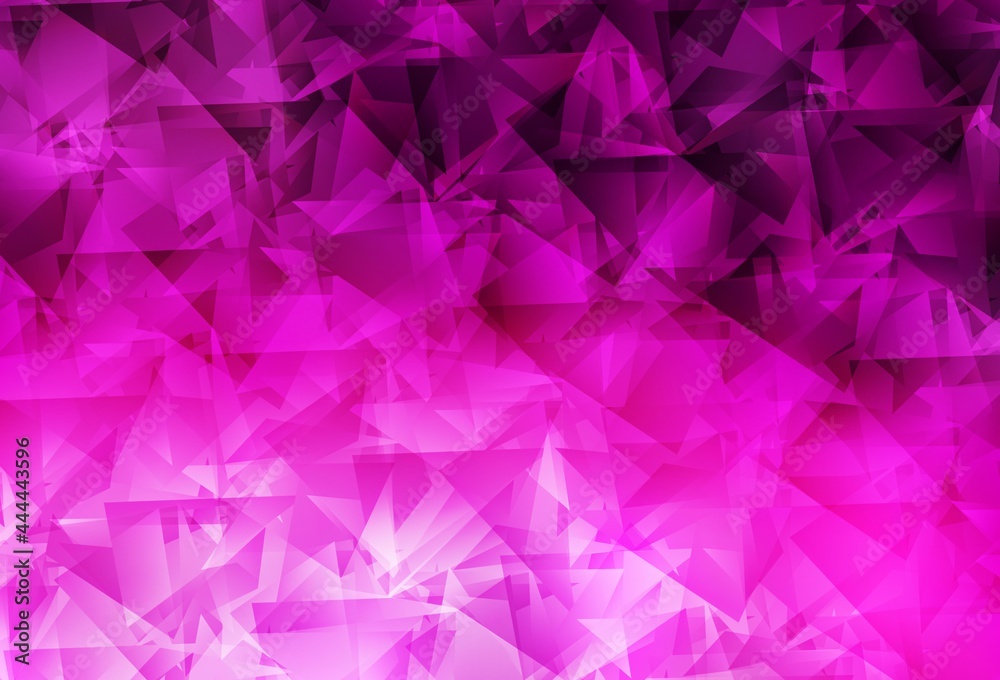 Light Pink vector shining triangular backdrop.