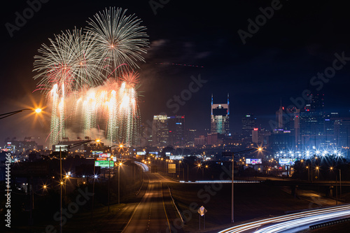 fireworks in the city
