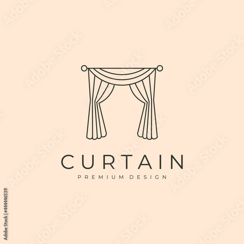 vector of curtain logo line art symbol illustration design