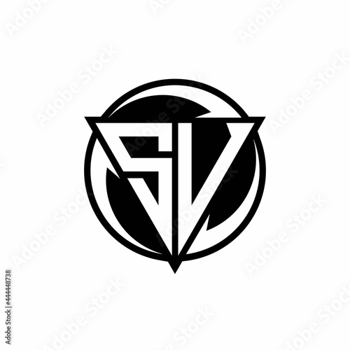 SV logo monogram design template