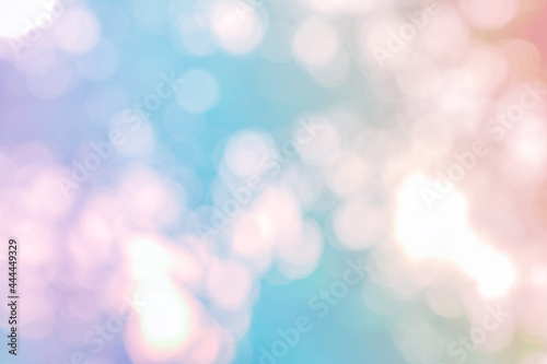 abstract soft bokeh pastel circle pink and blue beauty light background. fresh flare growing colorful effect design.