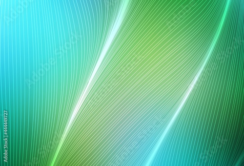 Light Blue  Green vector pattern with curved lines.