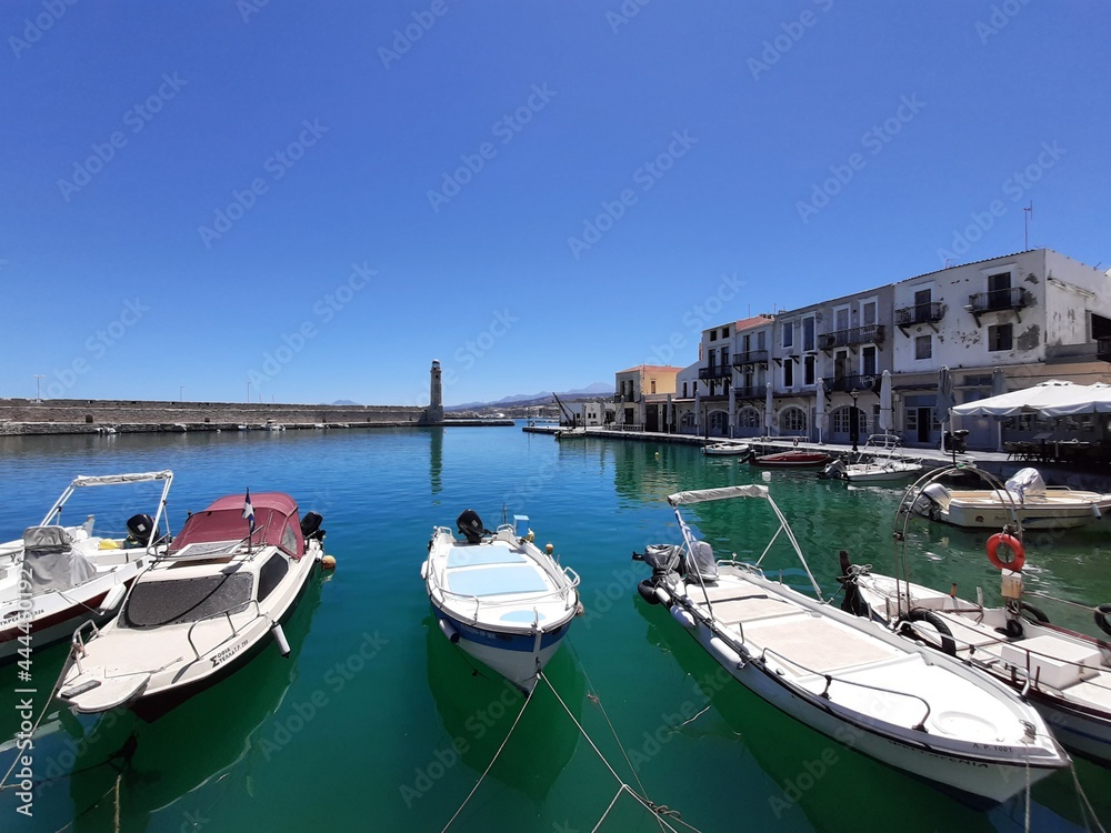 Venetian harbor of Rethymno in Crete, Greece.