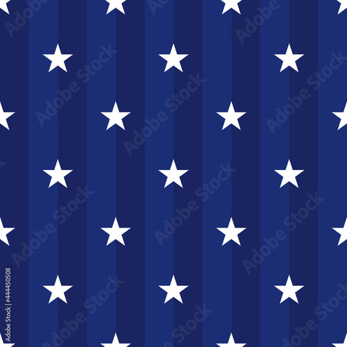 Wallpaper Mural Seamless dark blue background with stars and vertical stripes. The concept of the U.S. flag for 4th of July, Presidents' Day, Memorial Day. Vector Illustration. Torontodigital.ca