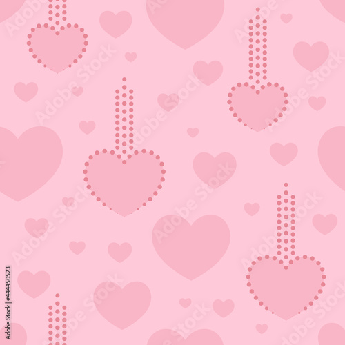 Wallpaper Mural Seamless pink background with dotted hearts. Valentine's Day, Mother's Day, wedding minimal pattern. Vector Illustration. Torontodigital.ca