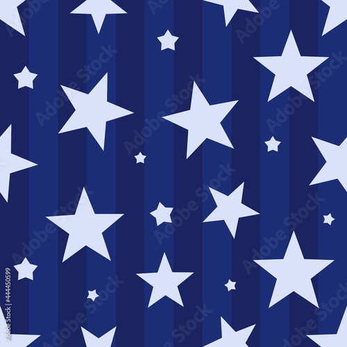 Wallpaper Mural Seamless dark blue background with stars and vertical stripes. The concept of the U.S. flag for 4th of July, Presidents' Day, Memorial Day. Vector Illustration. Torontodigital.ca