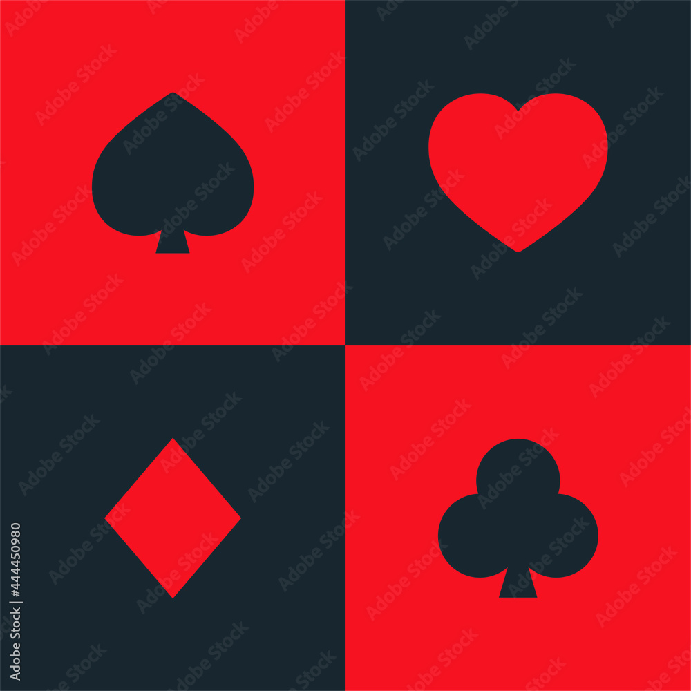 Poker card figures. Hearts, diamonds, pikes, clovers. Vector. Flat and modern design. Poker card figures. Hearts, diamonds, pikes, clovers. Vector. Flat and modern design.