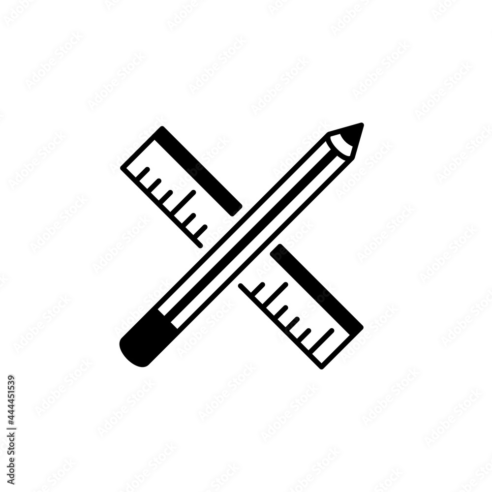 Ruler and Pencil Icon Design Graphic Template Isolated Ruler and Pencil Icon Design Graphic Template Isolated