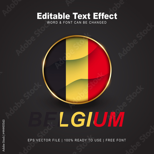 Belgium text effect style - Editable text effect vector illustration. Hungary 3d Flag - Euro 2020 Finalists