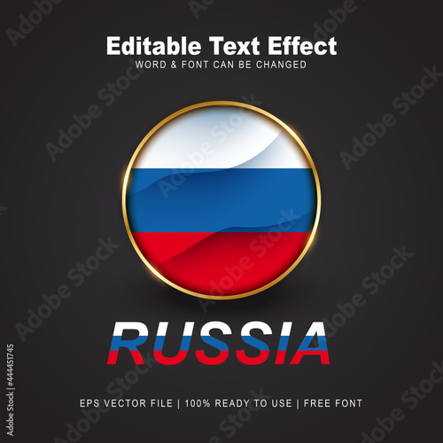 Russia text effect style - Editable text effect vector illustration. Hungary 3d Flag - Euro 2020 Finalists