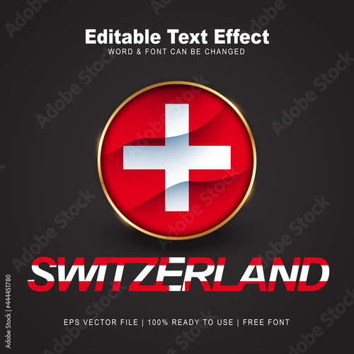 Switzerland text effect style - Editable text effect vector illustration. Hungary 3d Flag - Euro 2020 Finalists