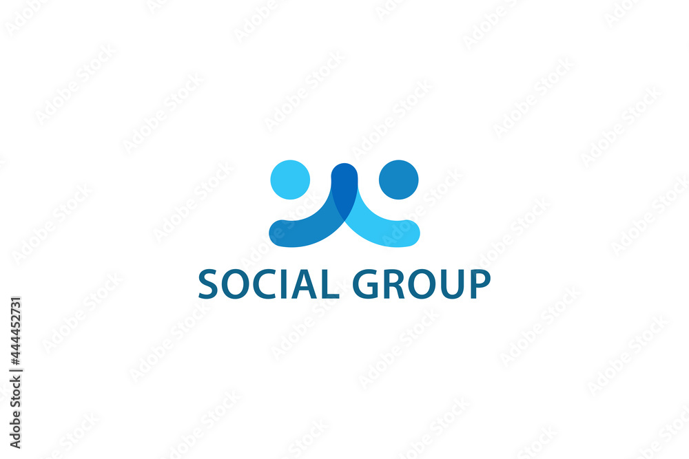 Social group blue color logo Social group blue color logo