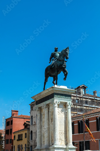 Canvas Print Equestrian statue of Bartolomeo Colleoni is a Renaissance sculpture in Campo San