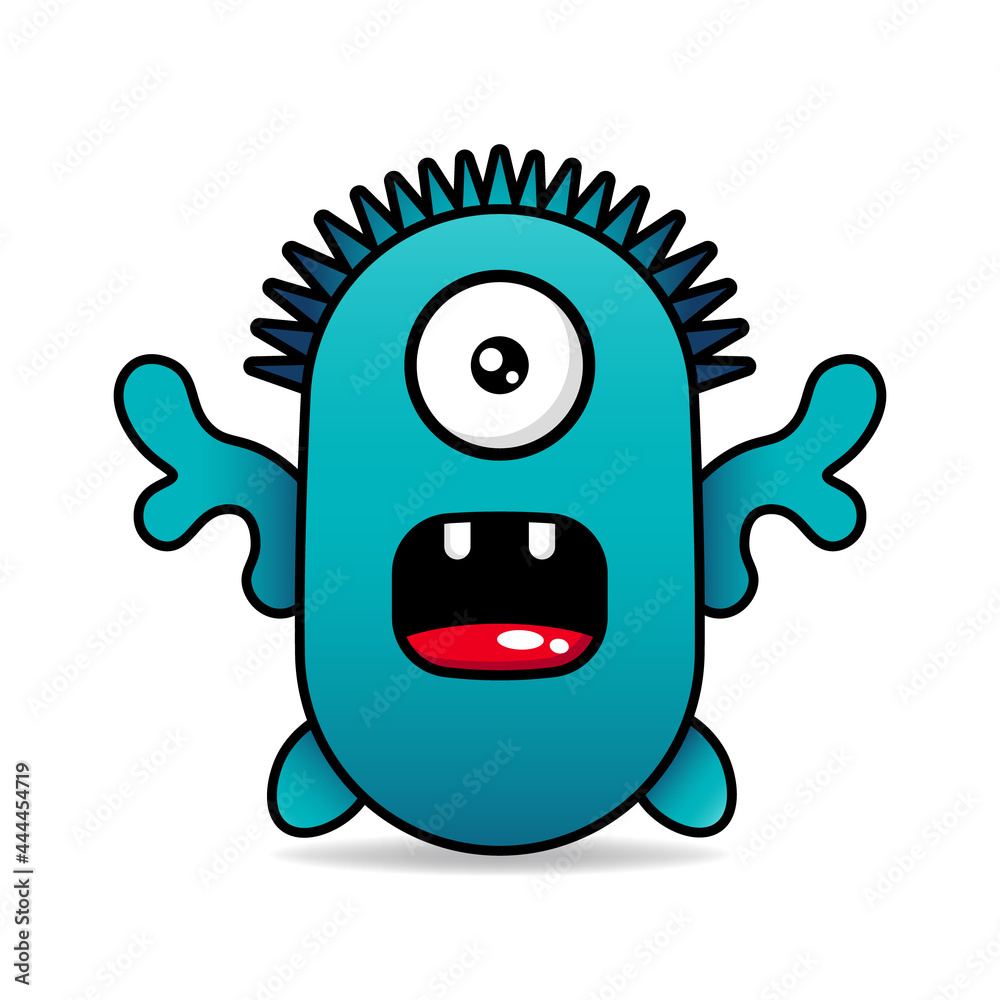 cute doodle monster design mascot kawaii