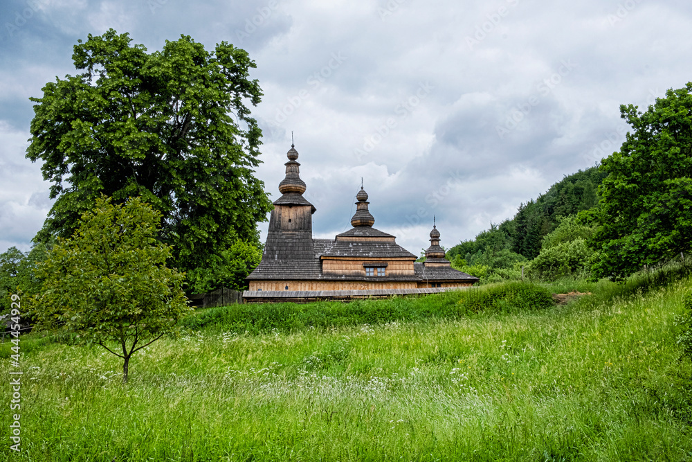 Obraz premium Wooden church, Mirola village, Slovakia