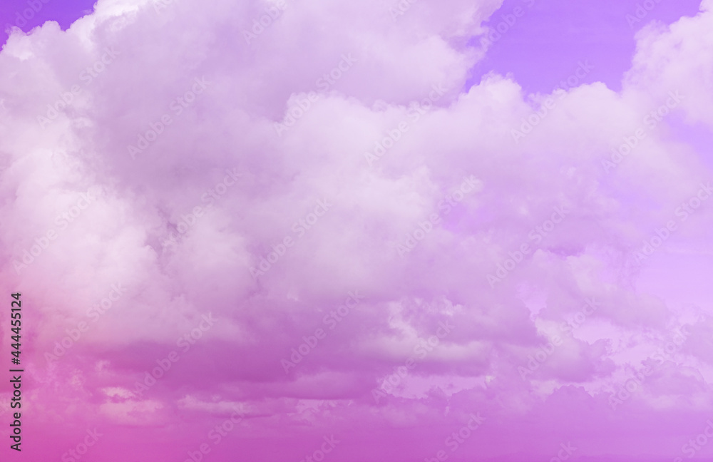 beauty abstract sweet pastel soft purple with fluffy clouds on sky. multi color rainbow image. fantasy growing light