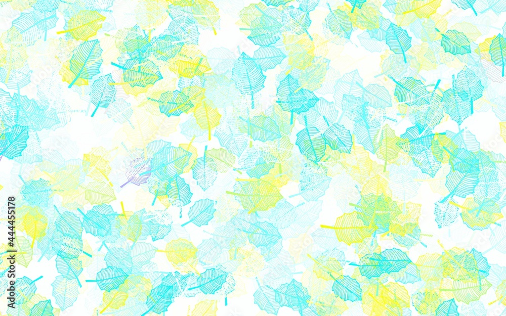 Light Blue, Green vector natural artwork with leaves. Light Blue, Green vector natural artwork with leaves.