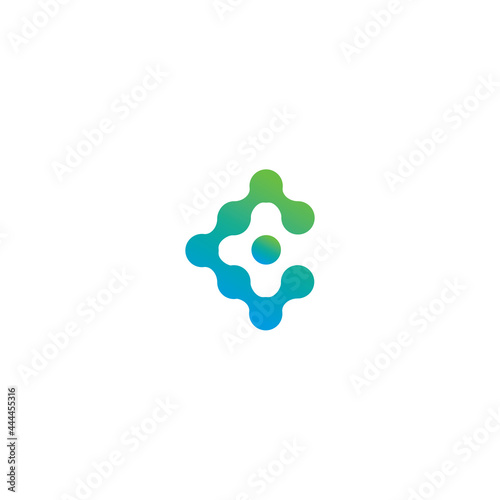 modern c letter tech logo design