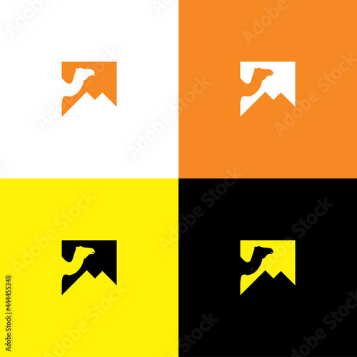 modern mountain hill pyramid egypt logo design
