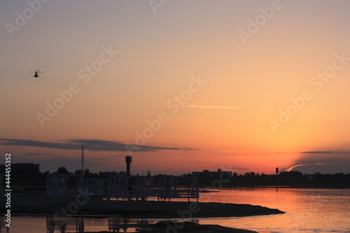 sunset over the river