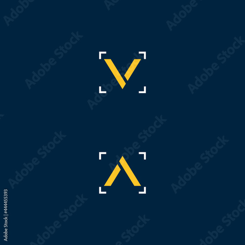 v a camera photography logo design