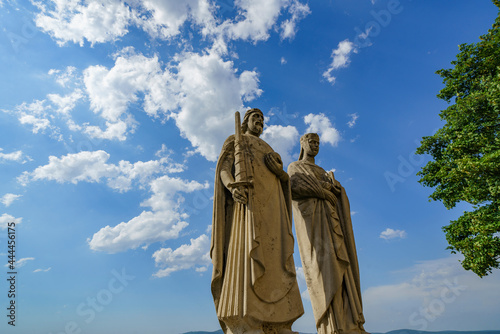 Statue of Szent Istvan king and Gizella queen in Veszprem photo