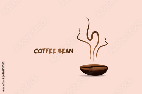 Smoky coffee bean icon vector. design templates. Vector illustration