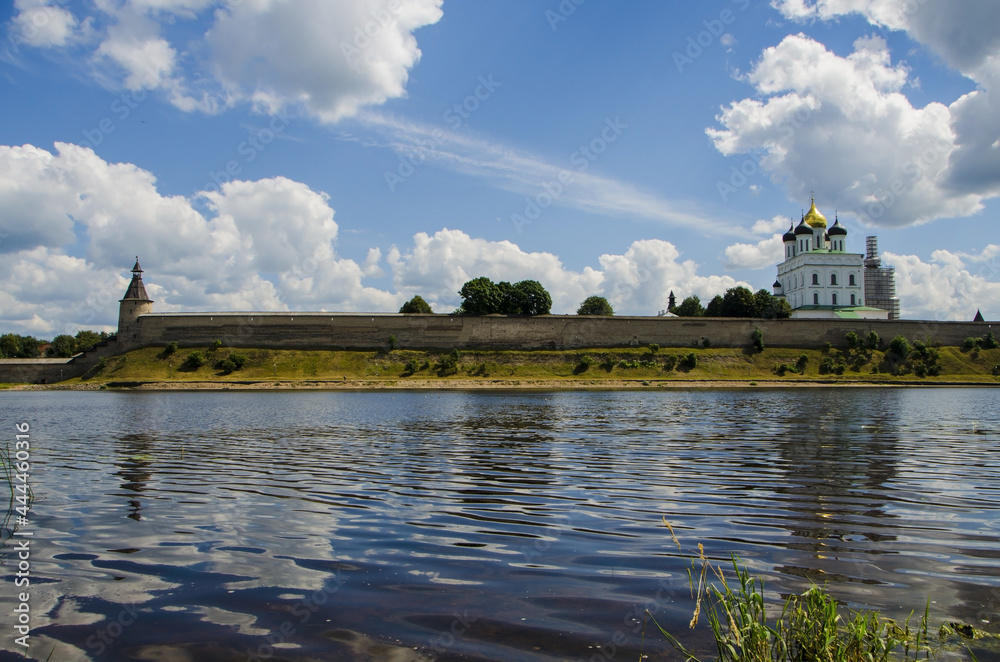 View of the Velikaya River and the Pskov Kremlin, Pskov, Russia