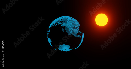Render with the sun revolving around the Earth photo