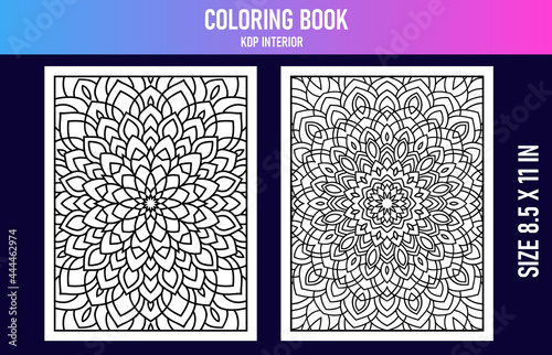 Hand-drawn coloring book interior ,Kdp interior coloring book mandala vector bundle