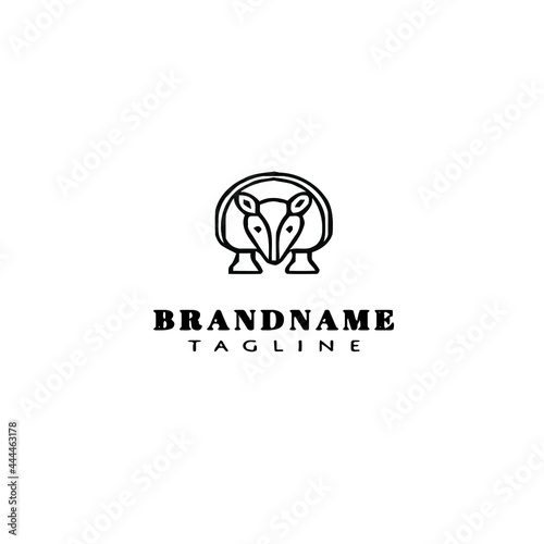 flat armadillo logo template icon design vector illustration