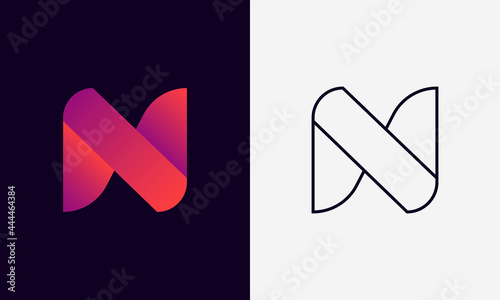Letter N Modern Logo Template photo