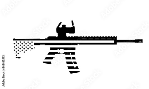 AR15 Smith and Wesson MP 15 22 Gun Silhouette American Flag