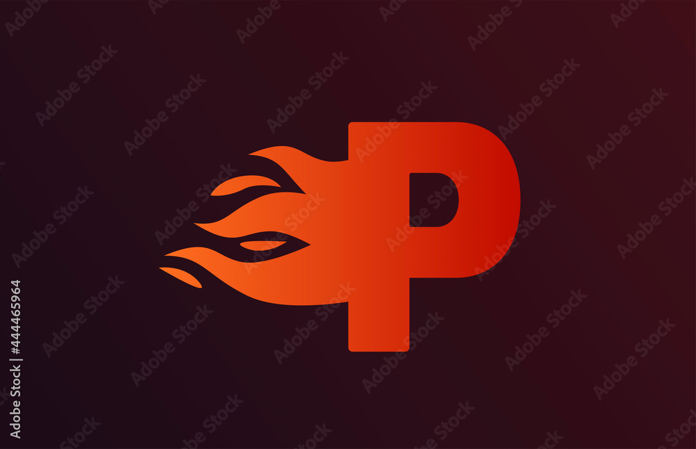 fire red flames P alphabet letter icon for business and company. Suitable for a corporate logo fire red flames P alphabet letter icon for business and company. Suitable for a corporate logo