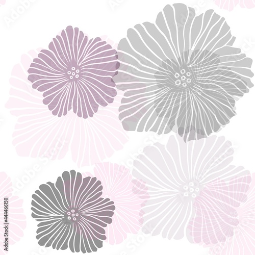 Dark Purple, Pink vector seamless doodle background with flowers.