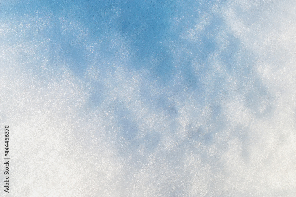 Winter snow. Snow texture Top view of the snow. Texture for design. Snowy white texture. Snowflakes. Frosty winter day.