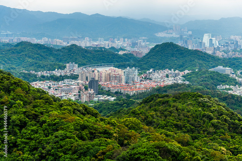 Overlooking the urban panoramic view of the Neihu and Nangang in Taipei, Taiwan