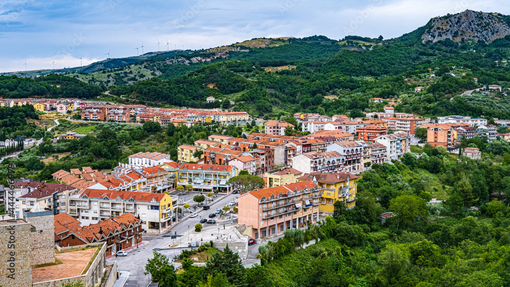 top view of Laviano village, Campania, Italy