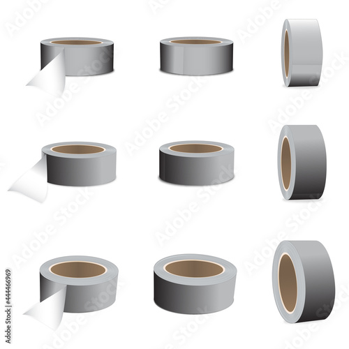 Rolls of Silver Duct Tape Vector Illustration