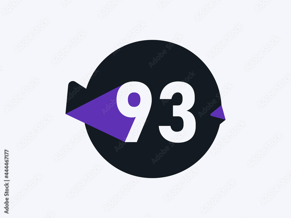 Obraz premium Number 93 logo icon design vector image