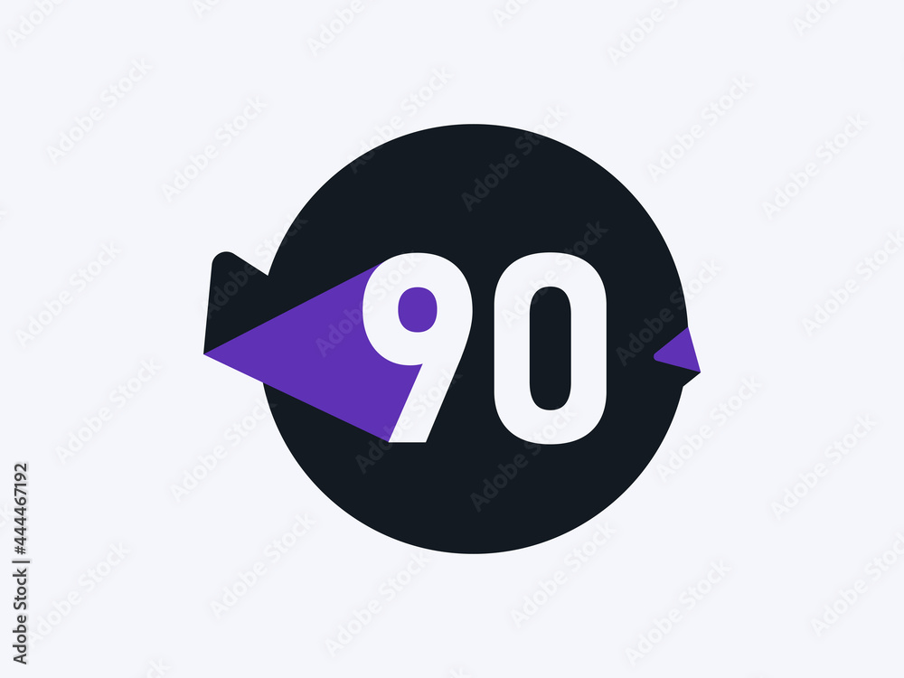 Obraz premium Number 90 logo icon design vector image