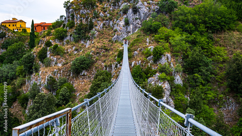 view of the Tibetan bridge of Laviano, Campania, Italy