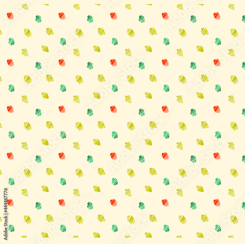 Scribbled dotted seamless pattern like a confetti. A summer party in a vector pattern, cute and happy, good for kids clothes or accessories, home decor, gift wrap etc
