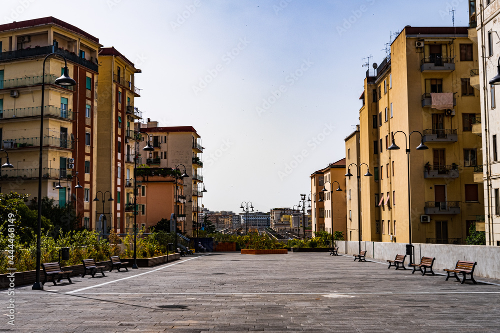 view of the new part of the Trincerone of Salerno, Italy.