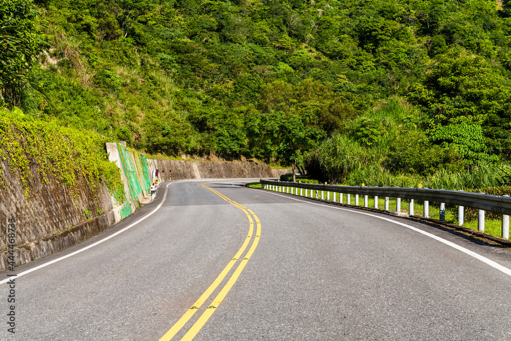 View of Yuchang Road in Hualien, Taiwan. The most beautiful Road in eastern Taiwan. east coast national scenic area in Taiwan.